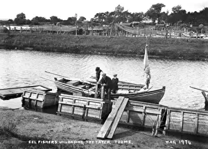 Fishers Prints: Eel Fishers Unloading the Catch. Toome