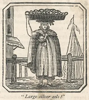 Eels Prints: Eel Seller / Woodcut