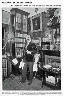 Décor Gallery: Egerton Castle (1858 - 1920), writer and fencer, pictured posing in his study at his home