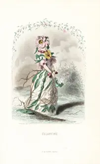 Whimsy Prints: Eglantine rose flower fairy, Rosa eglantera