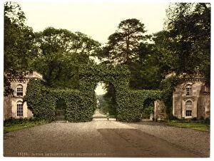 Irvine Collection: Eglington Castle, entrance gates, Irvine, Scotland