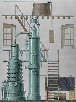 Ilustracion Gallery: Egrot apparatus. Alcohol destillation. Exposition of Paris