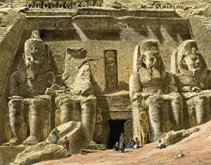 Egypt. Abu Simbel. Great Temple of Ramesses II. Engraving. 1