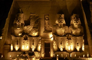Images Dated 6th December 2003: Egypt. Abu Simbel. Great Temple of Ramses II. Night view