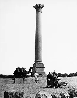 Alexandria Collection: Egypt Alexandria Pompey's Pillar Victorian period