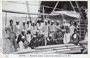 Images Dated 8th November 2016: Egypt - Arab Musicians on board a Dahabeah - River Nile