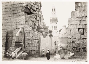 Egypt. c.1857 - entrance to the Great Temple, Luxor