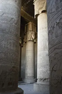 Egypt. Dendera. Hathor Temple. Hypostyle hall with Hathoric
