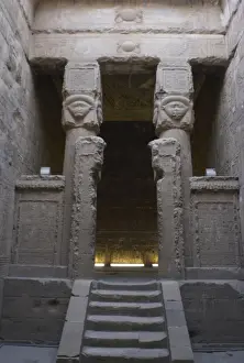Hathor Prints: Egypt. Dendera. Hathor Temple. New Year Chapel with Hathoric