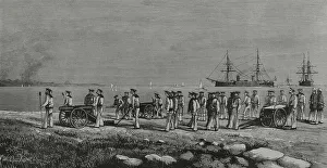 Cannons Prints: Egypt. Disembarkation of British sailors and bluejackets