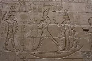Images Dated 2nd December 2003: Egypt. Edfu. Temple of Horus. Horus in battle with god Seth