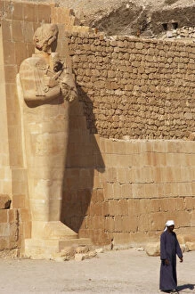 Hatshepsut Collection: Egypt. Egyptian man in the Hatshepsuts Temple. Deir el-Baha