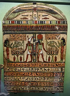 Egypt. Funerary stela of wood. Luxor, Late Period, 650-640 B