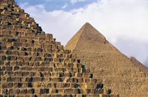 EGYPT. GIZA. Giza. Pyramids of Menkaure, Khafre