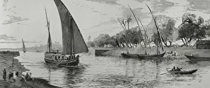 Navigable Prints: Egypt. Mahmoudieh freshwater canal near Atfeh