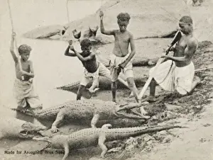 Crocodile Prints: Egypt - Nile - Children with Crocodiles