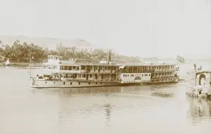 Athenians Prints: Egypt - Nile near Aswan - Tourist Nile Cruiser