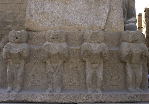 Writting Gallery: Egypt. Ramesses II Obelisk. Mandrills relief. Thebes. Luxor