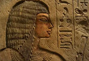 Egypt. Relief with traces of polychromy depicting Riy with h