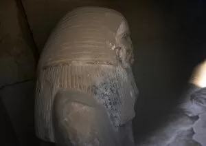 Egypt. Saqqara. Djosers complex. The serdab. Statue of Djos