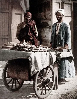 Egypt - selling bread on the street Cairo