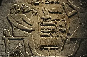Lotus Prints: Egypt. Stele of General Intef (Antef). Detail. Carlsberg Gly