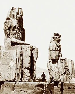 Statues Collection: Egypt Thebes Statues of Memnon Victorian period