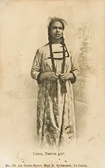 Egypt - Young Native Girl with Pigtails
