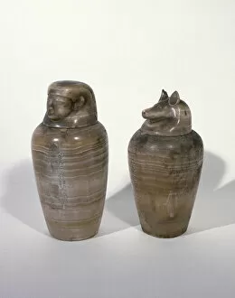 Egyptian Art. Caponic jars. 31st Dynasty. Late Period