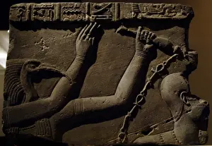 Baptism Prints: Egyptian Art. Cornice Block with relief showing the Baptism