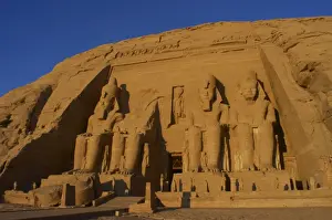 Egyptian art. Great Temple of Ramses II. Four colossal statu