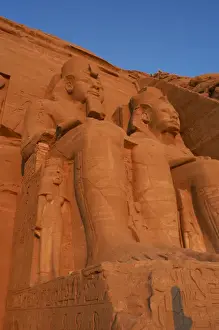 Egyptian art. Great Temple of Ramses II. Two colossal statue