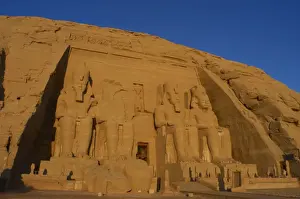 Egyptian art. Great Temple of Ramses II. Four colossal statu