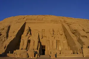 Egyptian art. Great Temple of Ramses II. Four colossal statu