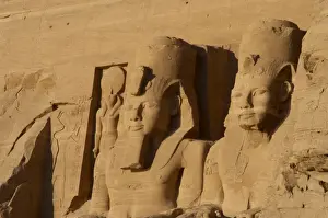 Egyptian art. Great Temple of Ramses II. Two colossal statue