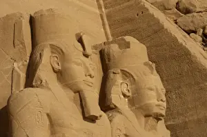 Egyptian art. Great Temple of Ramses II. Two colossal statue