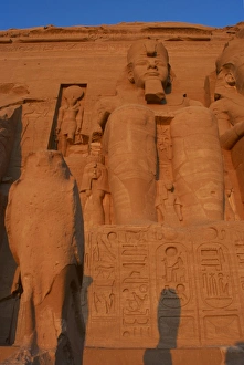 Egyptian art. Great Temple of Ramses II. One of the two colo Egyptian art. Great Temple of Ramses II. One of the two colo