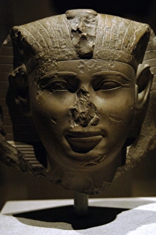 Images Dated 31st May 2008: Egyptian Art. Head of a king, possibly Mentuhotep III. Middl