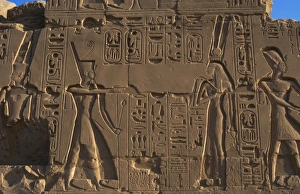 Images Dated 25th November 2003: Egyptian Art. Karnak. A pharaoh before a god. Relief