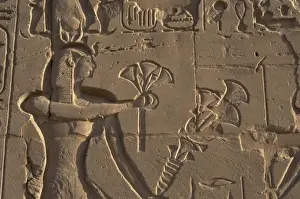 Offerer Prints: Egyptian Art. Karnak. A pharaoh making an offering of flower