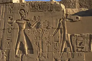 Offerer Prints: Egyptian Art. Karnak. The Pharaoh Ramesses II making an offe