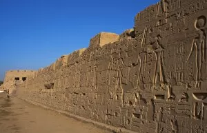 Images Dated 25th November 2003: Egyptian Art. The Karnak Temple Complex. Wall with scenes of