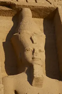 Egyptian art. Temple of Hathor or Small Temple. Facade depic