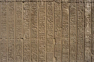 Images Dated 2nd December 2003: Egyptian Art. Temple of Kom Ombo. Egyptian hieroglyphs. Reli