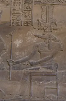 Crux Prints: Egyptian Art. Temple of Kom Ombo. The god Sobek wearing shut