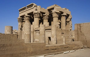 Images Dated 2nd December 2003: Egyptian Art. Temple of Kom Ombo. Papyrus columns
