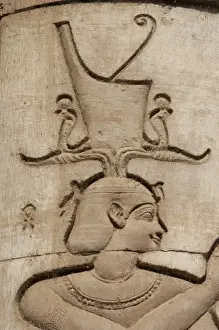 Cobra Prints: Egyptian Art. Temple of Kom Ombo. Pharaoh offering wearing R