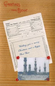 Egyptian Fantasy card - State Telegram and Al-Azhar Mosque Egyptian Fantasy card - State Telegram and Al-Azhar Mosque