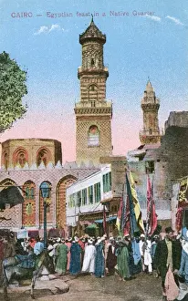 Minaret Prints: Egyptian Festival in the Native Quarter of Cairo, Egypt