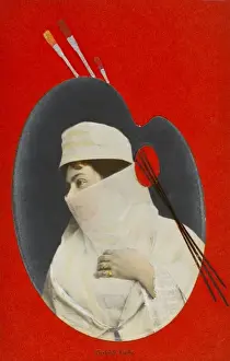 Egyptian Girl set in Artists Palette Motif